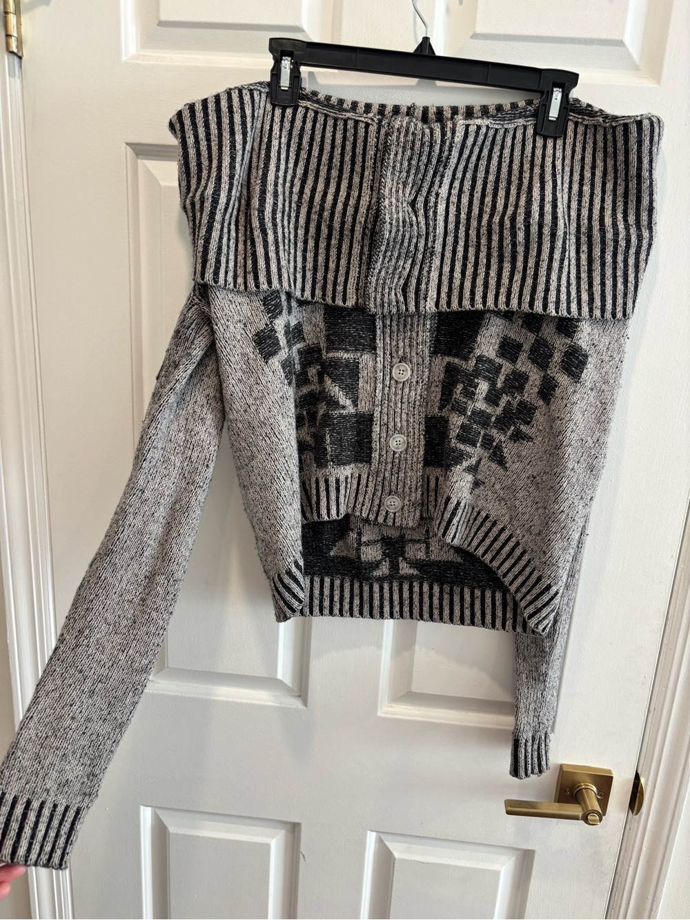 Armani Exchange Off The Shoulder Cardigan Sweater